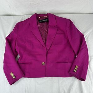 Vintage Louis Feraud Gold Button Lined Hot Pink Size 10 Blazer West Germany READ